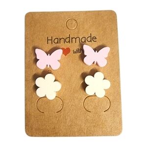 Butterfly Bloom Acrylic Stud Earrings – 2 Pair